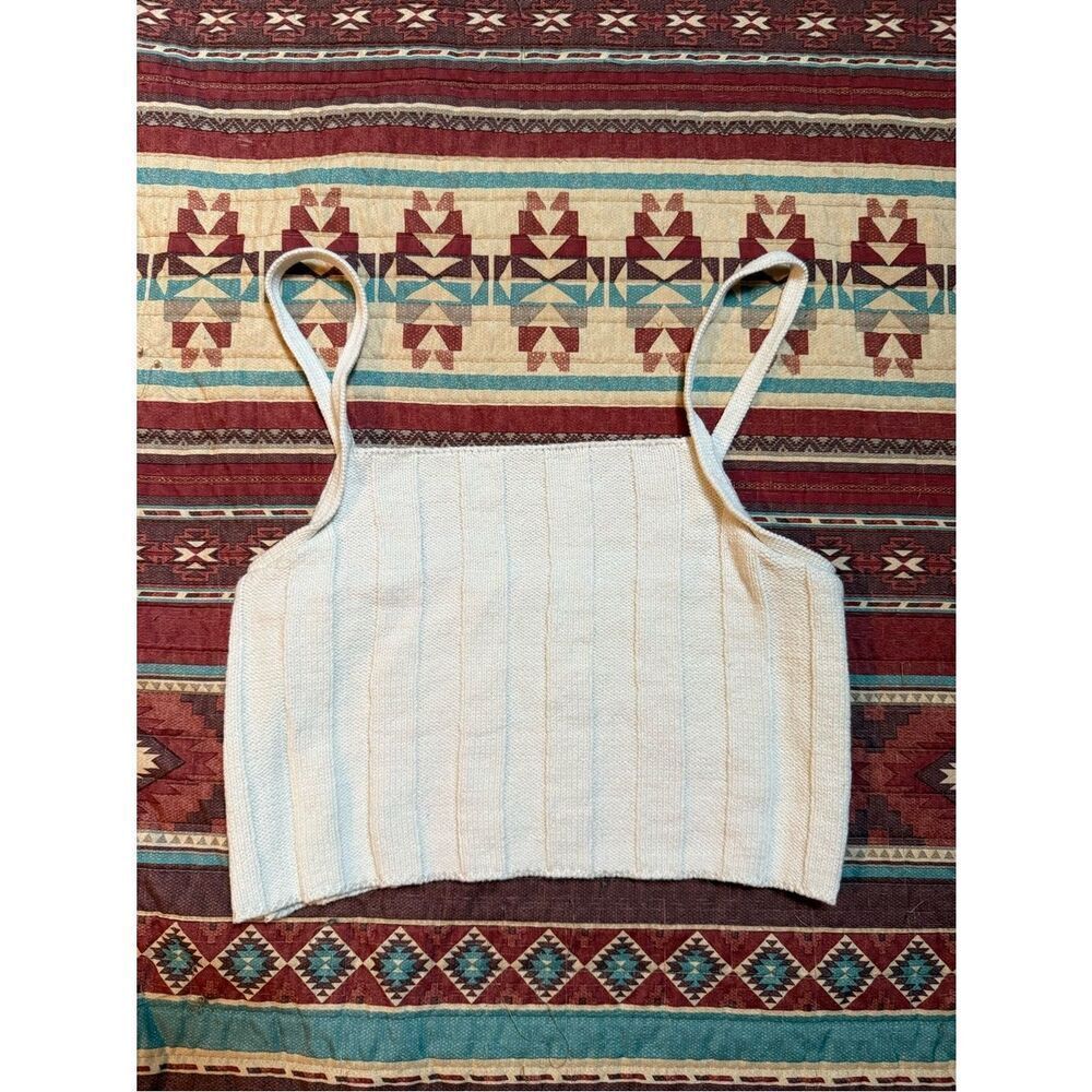 Urban Outfitters Cream cropped Ribbed Knit Cami size medium